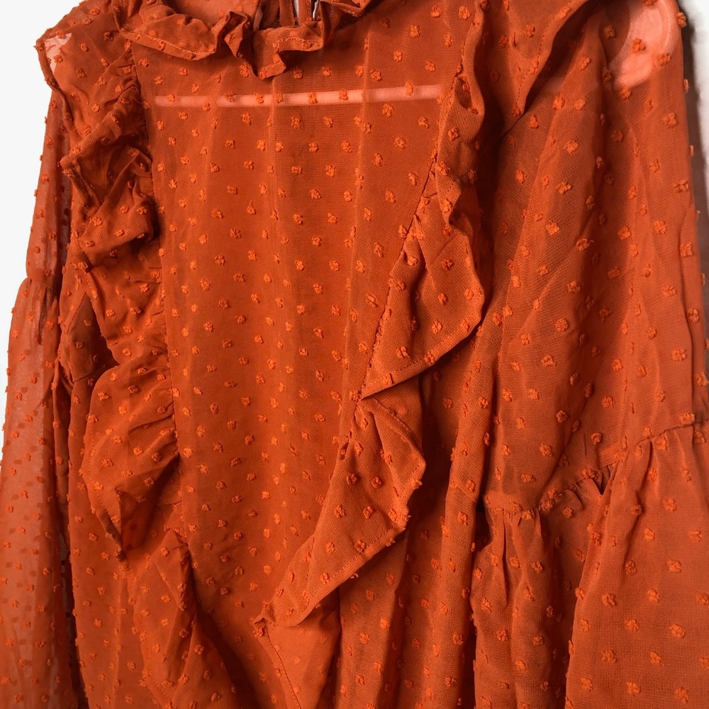 Orange Ruffle Blouse - Picture 5 of 7